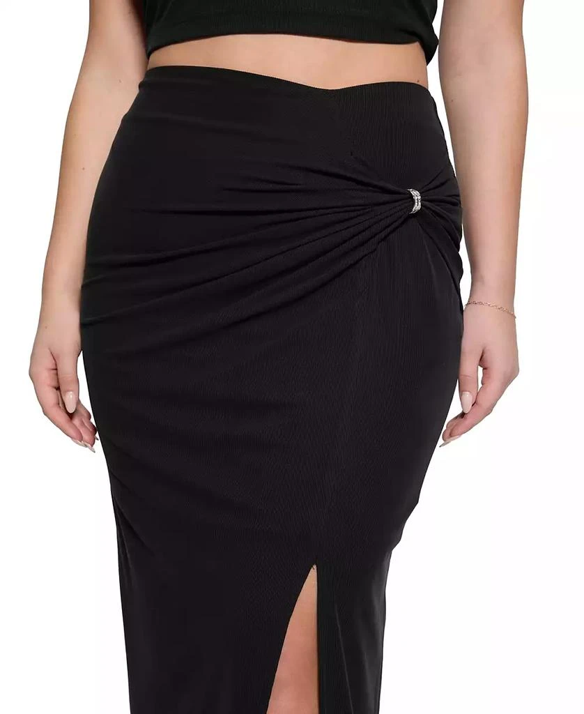 GUESS Women's Aimee Embellished Side-Drape Maxi Skirt 4