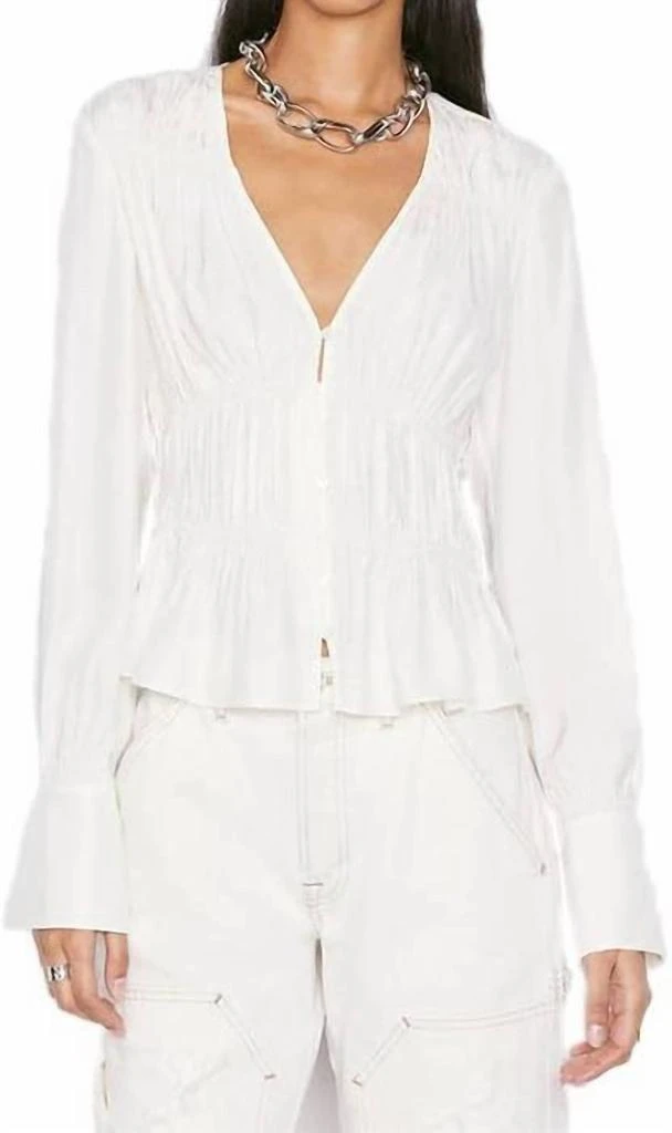 FRAME Frame - Ruched V-neck Blouse 1