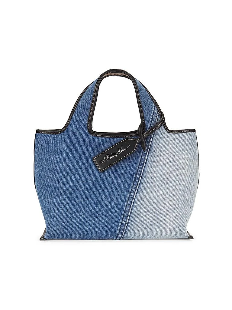 3.1 Phillip Lim Market Colorblocked Denim Top Handle Bag 1