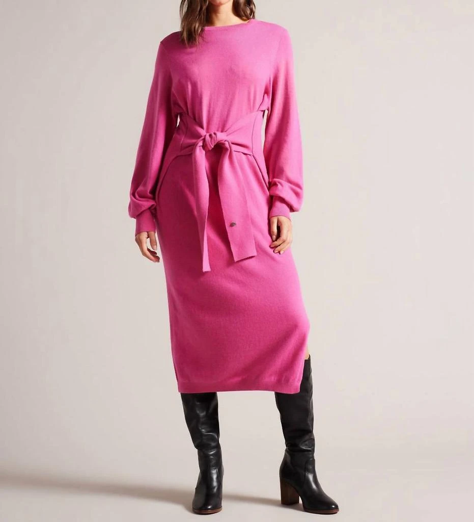 Ted Baker London Ted Baker - Essya Slouchy Tie Front Midi Knit Sweater Dress 1
