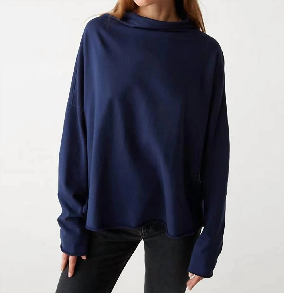 Michael Stars Laurel Mock Neck Top In Nocturnal 1