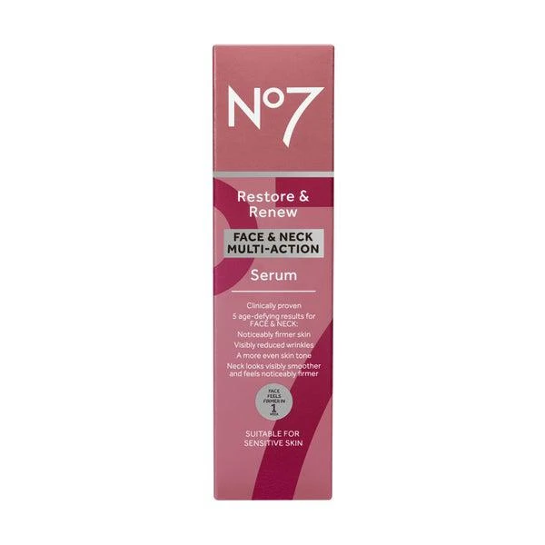 No7 Restore & Renew Multi Action Face & Neck Serum (Various Sizes) 9