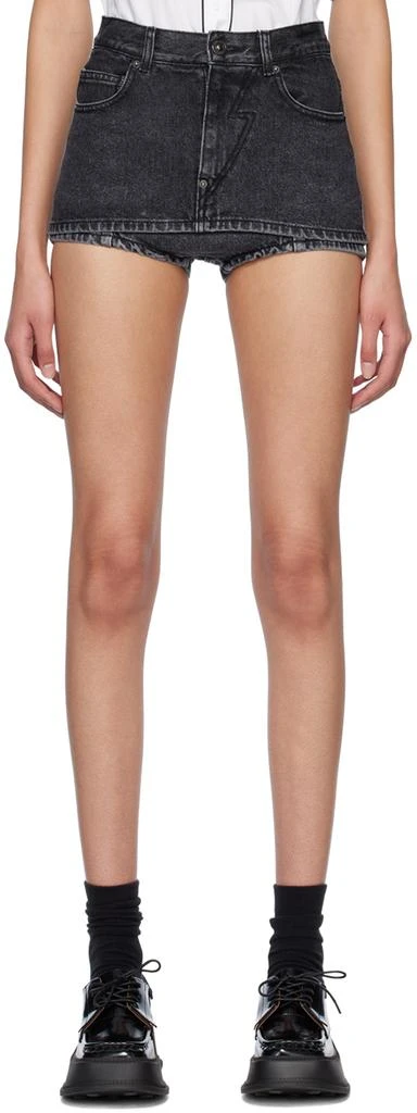 pushBUTTON SSENSE Exclusive Black Denim Skort 1