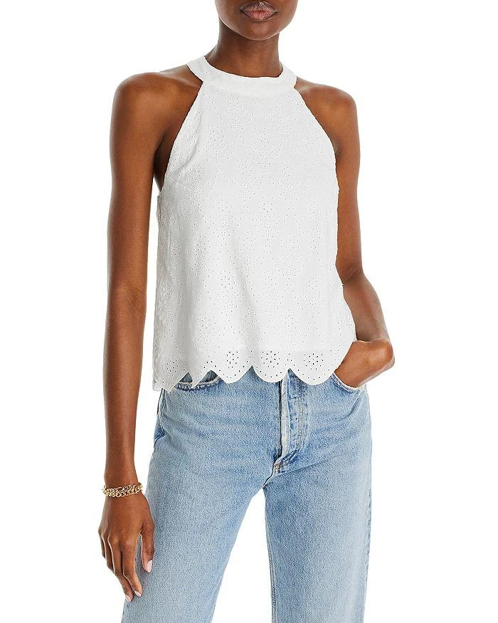 AQUA Sleeveless Eyelet Top - Exclusive 1