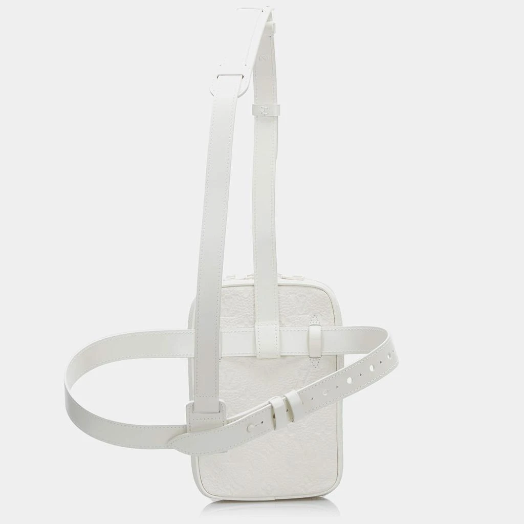 Louis Vuitton Louis Vuitton White Monogram Taurillon Leather Utility Side Bag 4