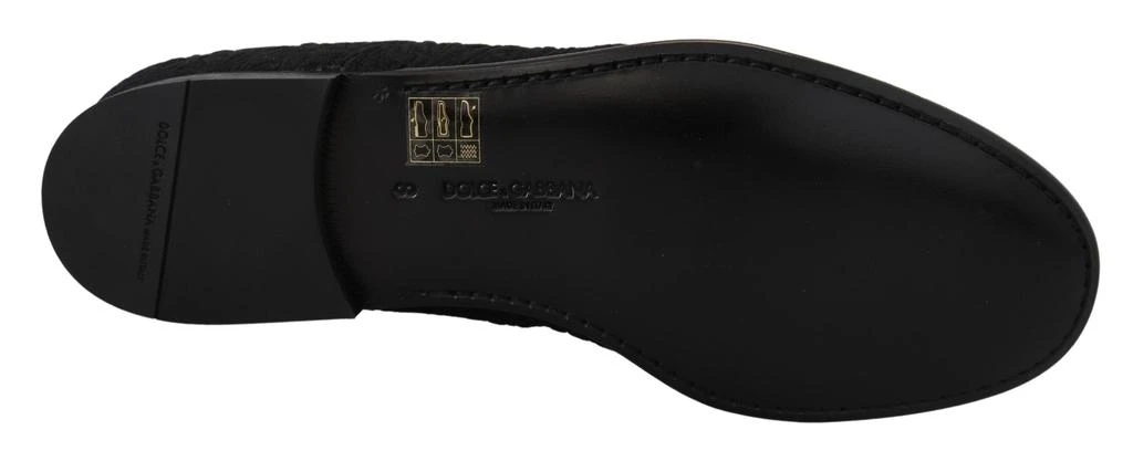 Dolce & Gabbana Dolce & Gabbana Black Floral Jacquard Slippers Loafers Shoes 7