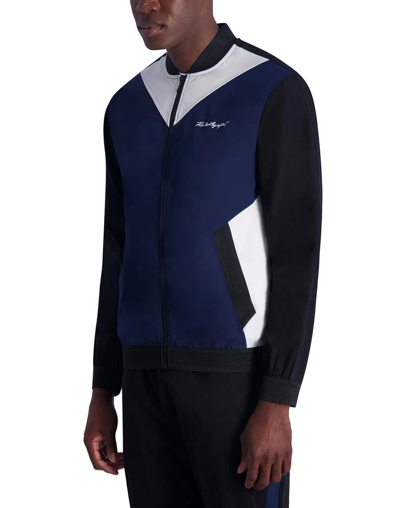 Karl Lagerfeld Paris COLOR BLOCK MESH TRIM TRACK JACKET 4