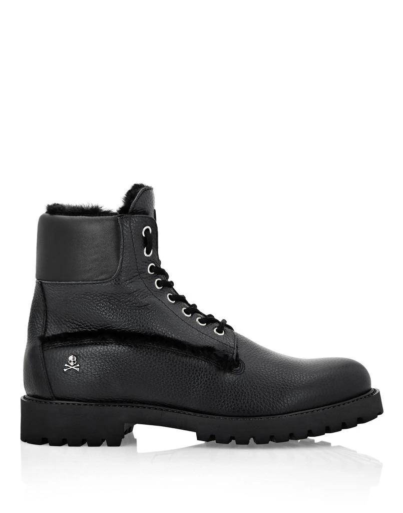 Philipp Plein Leather Boots with shearling inside The Hunter 2