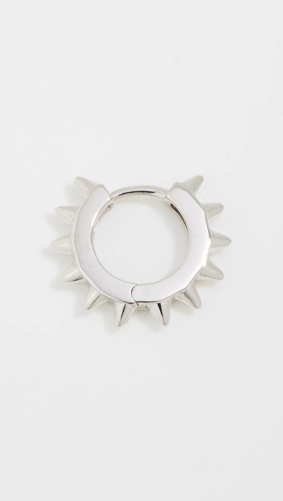 Zoe Chicco 14k White Gold Single Spiked Hinged Huggie Hoop 4