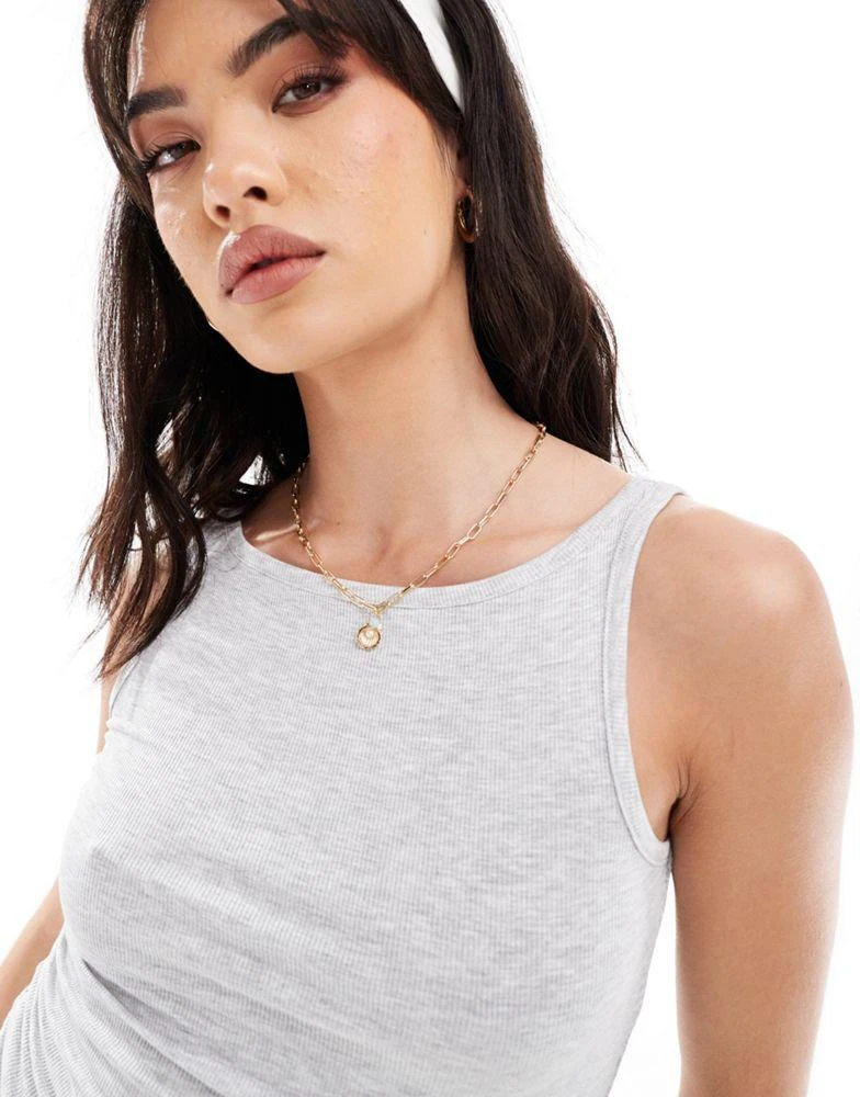Cotton:On Cotton:On Staple rib boat neck tank in grey 4