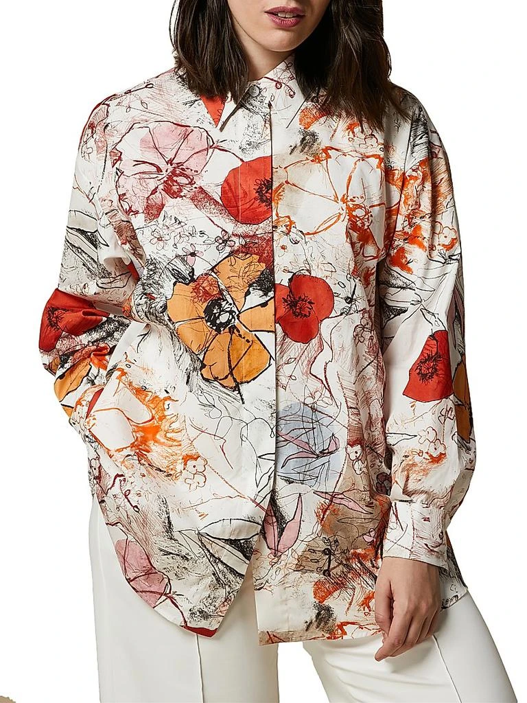Marina Rinaldi Plus Saggio Printed Poplin Tunic 1