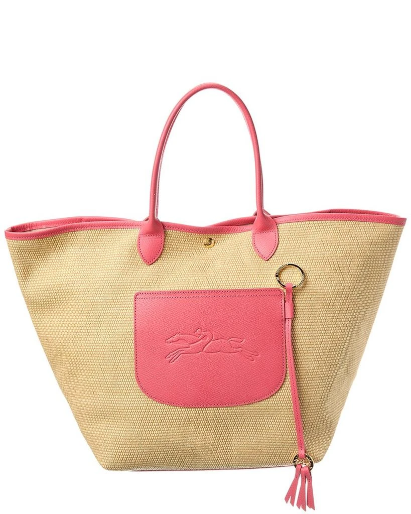 Longchamp Le Pliage Collection Large Raffia Basket Bag 1
