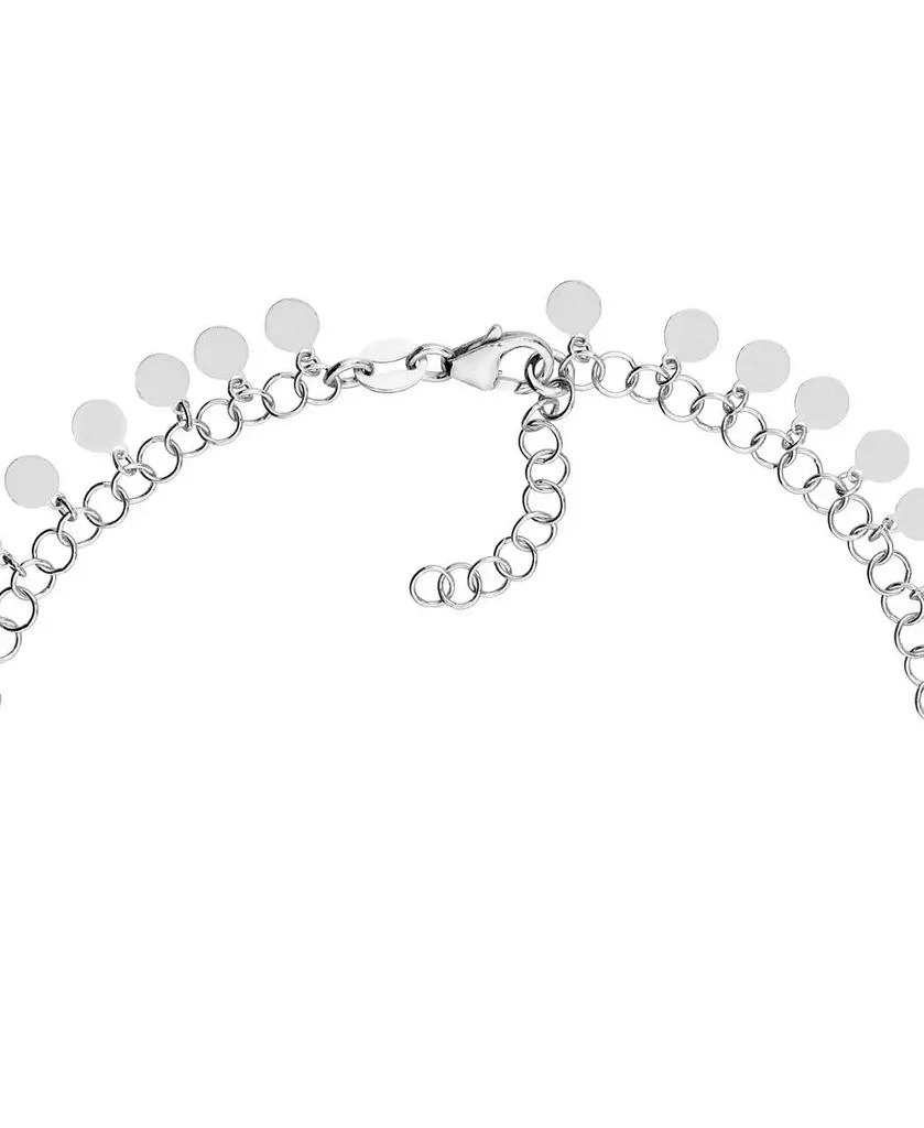 Curata Jewelry 925 Sterling Silver 10 Inch Rhodium Plated Round Link With Hanging Circles Adjustable Anklet Anklet 2