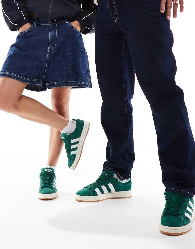 adidas gazelle silver green womens adidas Campus 00s Dark Green Cloud White main image 0