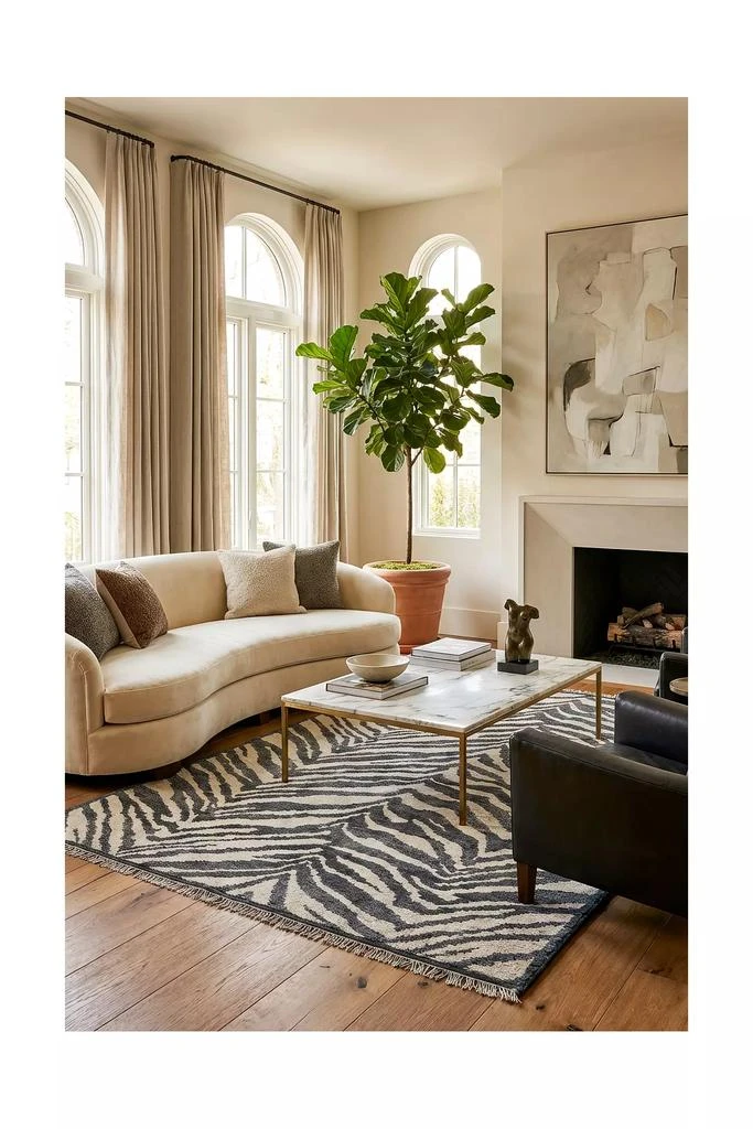 YAYA AND CO YaYa 
Co. Zebra Organic Wool Handknotted Rug