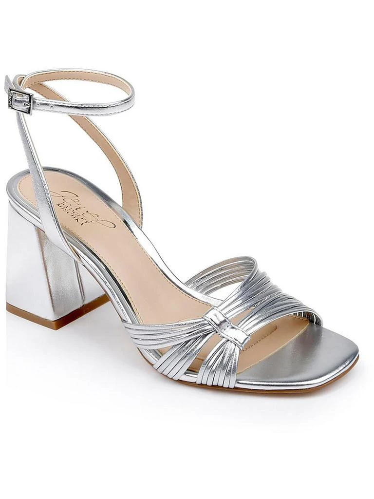 Badgley Mischka MICHELLE Womens Faux Leather Ankle Strap Block Heel 1