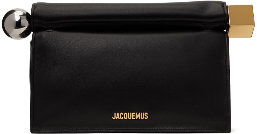 JACQUEMUS Black Les Sculptures 'La pochette rond carré' Clutch