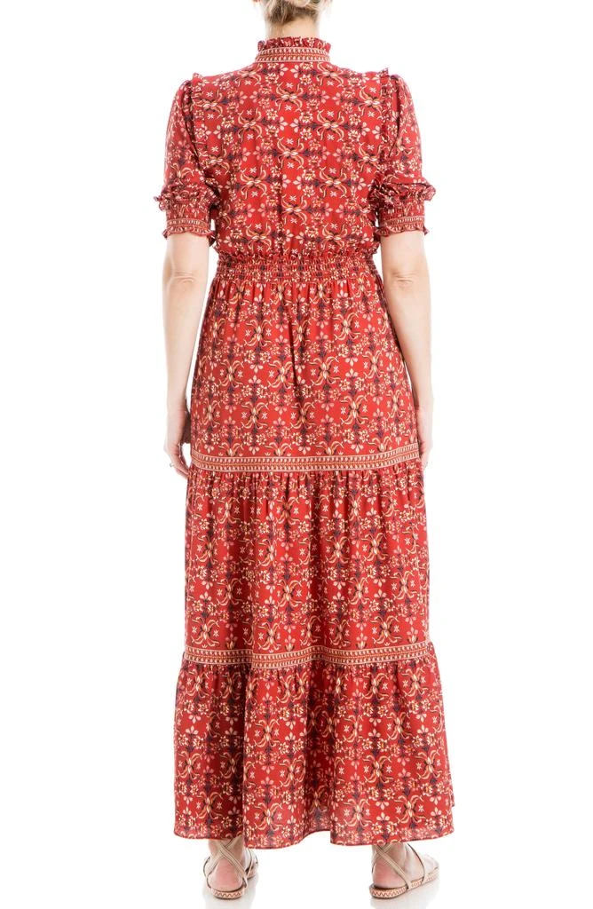 Max Studio Ruffle Collar Print Tiered Maxi Dress 2