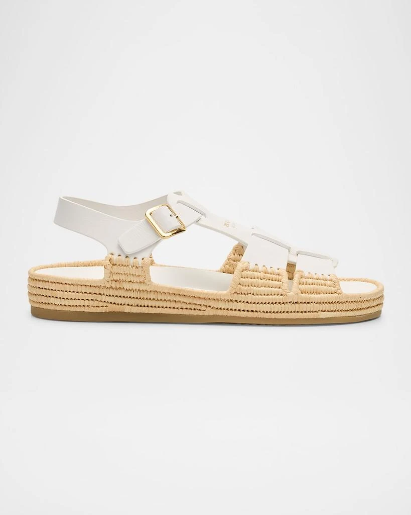 Prada Leather Fisherman Espadrille Sandals 1