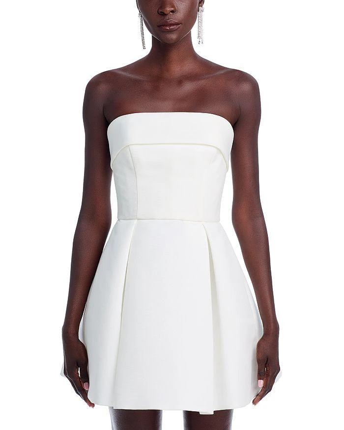 Amsale Box Pleat Mini Dress 7