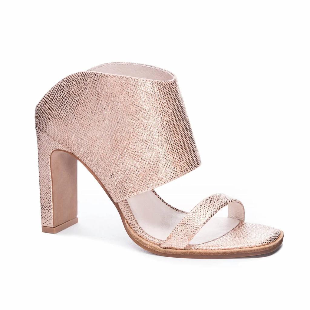 42 GOLD 42 Gold - Women's Scaly Metallic Slide With Ankle Cuff
