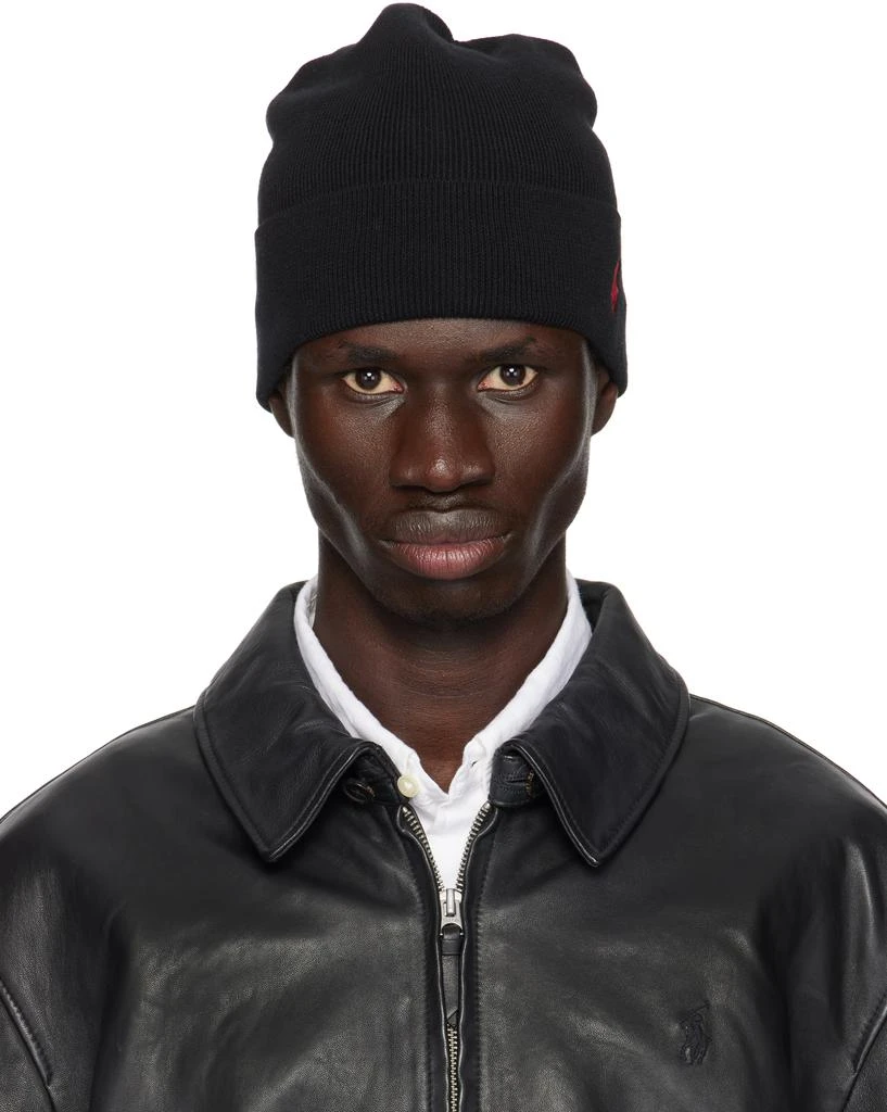 Ralph Lauren Black Lightweight Cotton Beanie 1