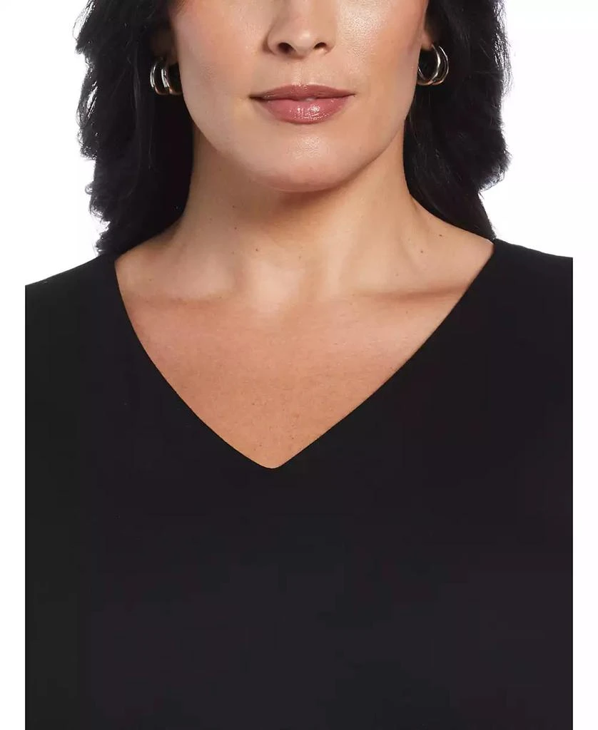 Rafaella Plus Size Gabardine V-Neck Sleeveless Sheath Dress 3