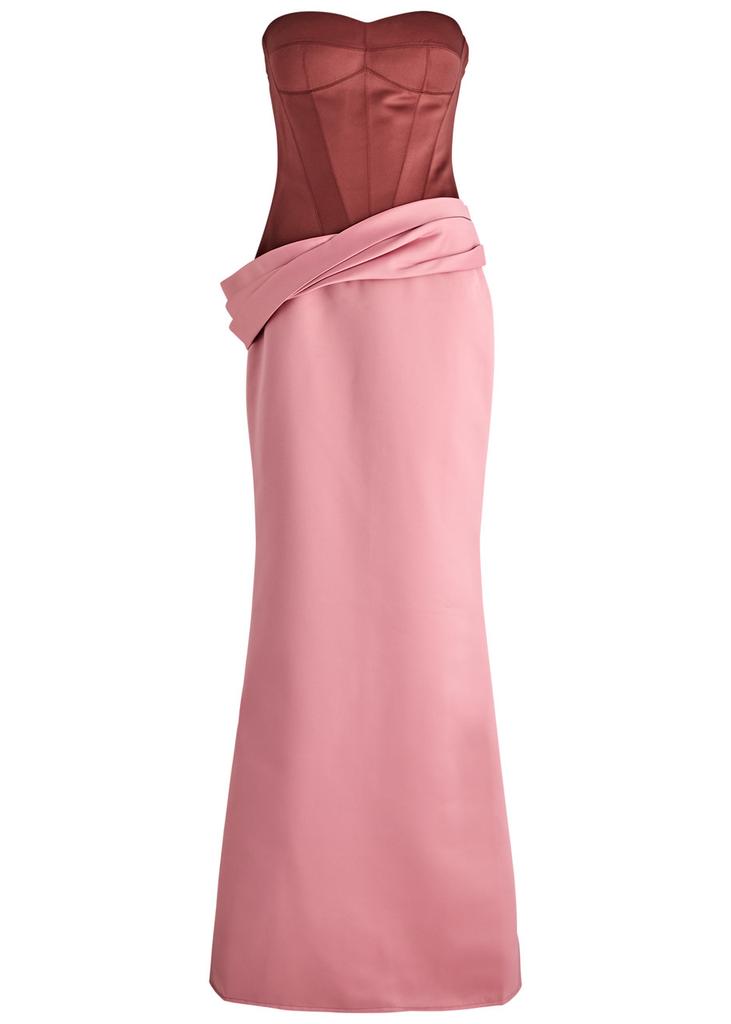 Nafsika Skourti The Two-Tone strapless satin gown