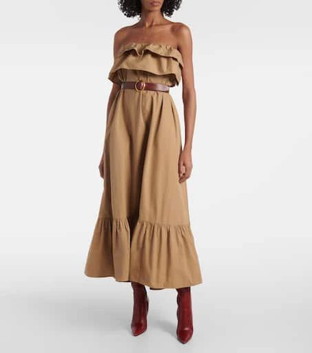 Yves Saint Laurent Ruffled cotton serge maxi dress 2