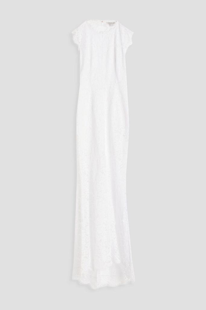 Rachel Zoe Open-back corded lace gown