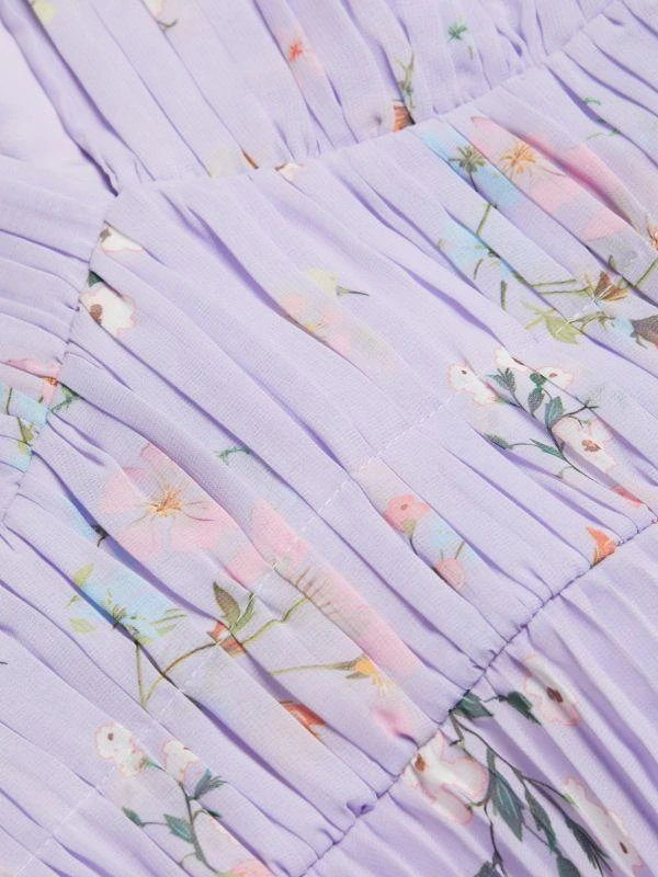 Self Portrait Floral Chiffon Tiered Midi-Dress 5