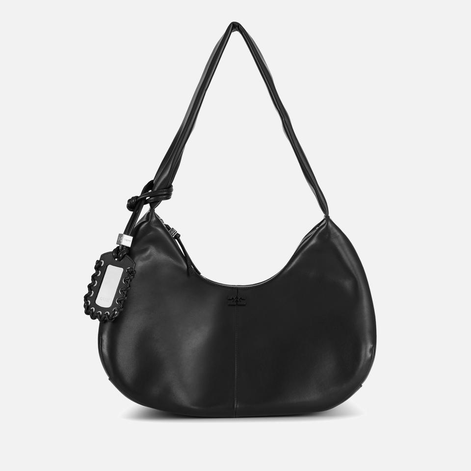 Ganni Ganni Medium Hobo Faux Leather-Blend Bou Bag