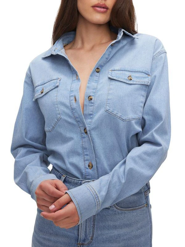 Good American Denim Fitted Shirt 7