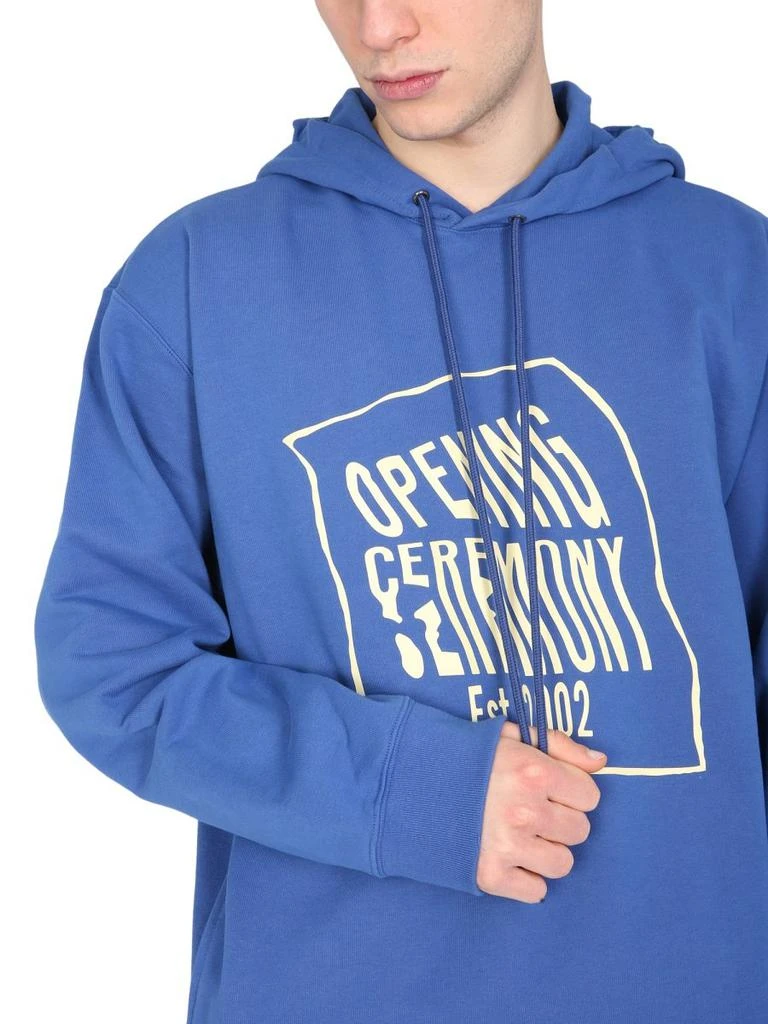 Opening Ceremony Opening Ceremony Warped Logo Printed Hoodie 4