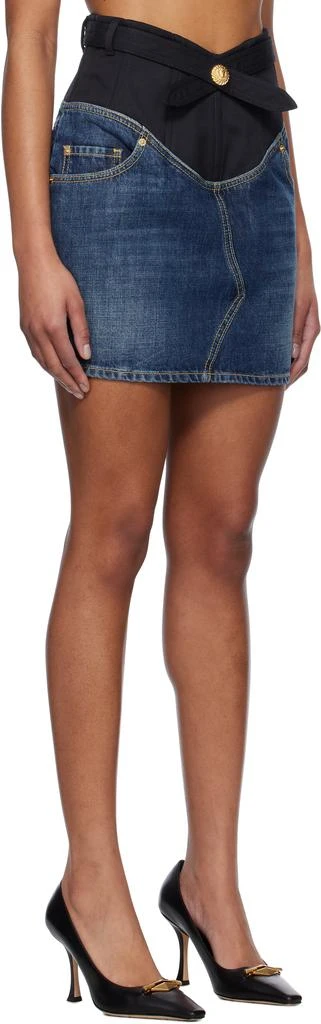Balmain Blue Crêpe 
Denim Miniskirt 2