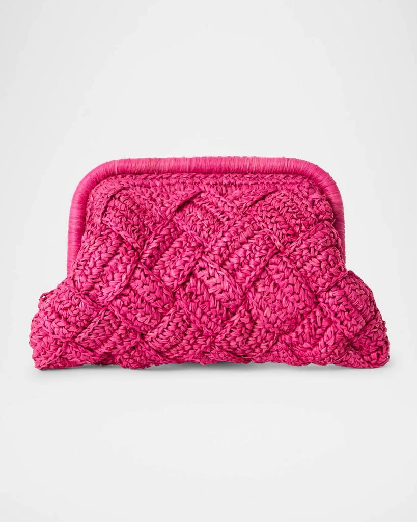 BTB Los Angeles Gigi Framed Woven Raffia Clutch Bag 1