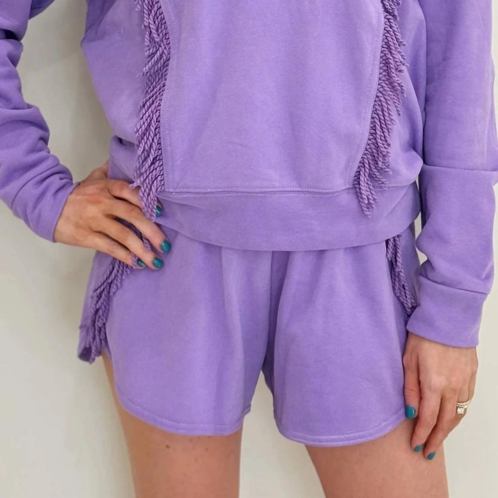 Nolaverse Mardi Gras Purple Fringe Shorts 1