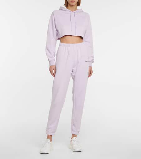 Adam Selman Cropped cotton-blend hoodie