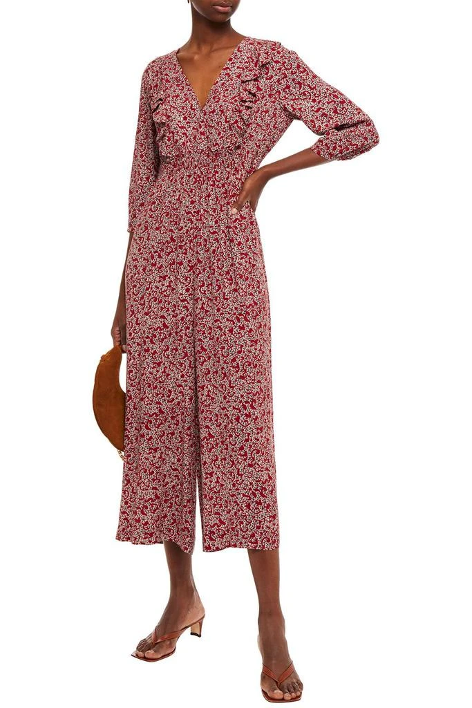 ba&sh Carmin cropped ruffled printed crepe jumpsuit 2