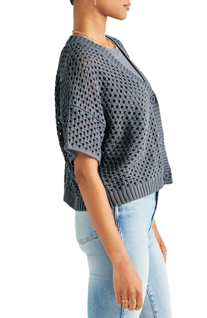 Splendid Nova Short Sleeve Cotton Pointelle Cardigan 3