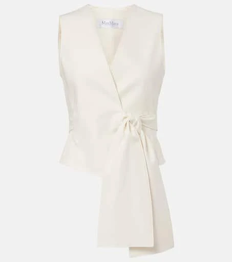 Max Mara Zampa bow-detail cotton-blend vest 1