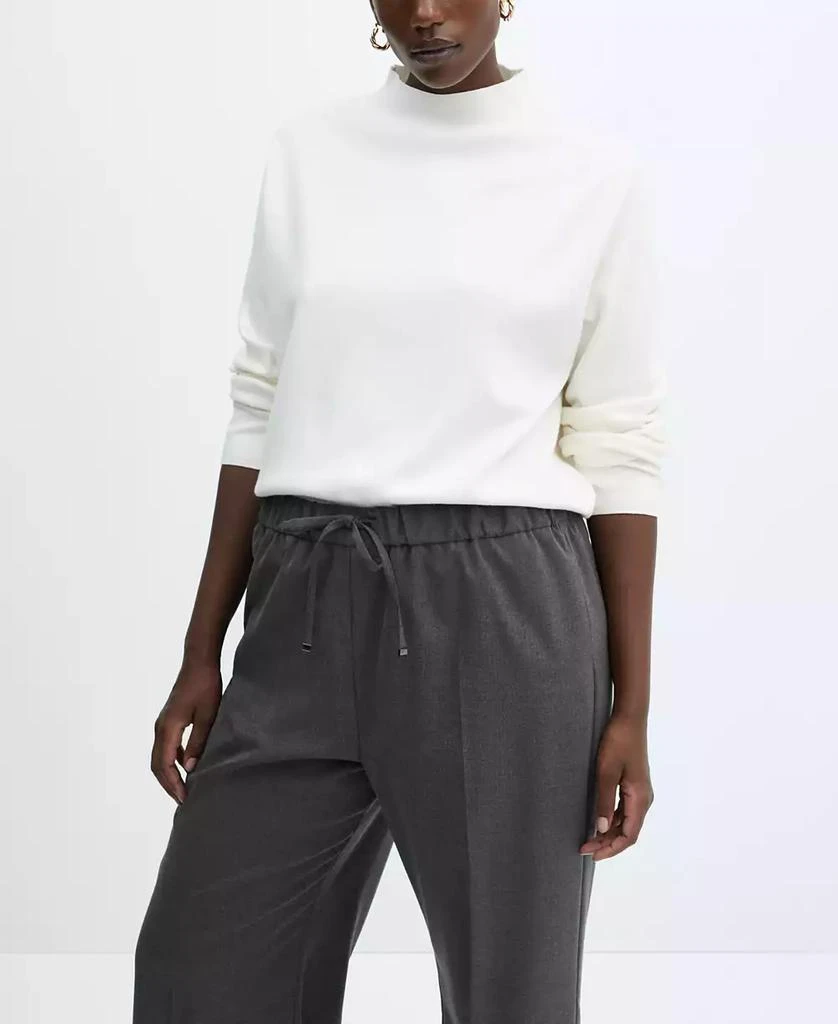Mango Women's Elastic Waist Wideleg Pants 6