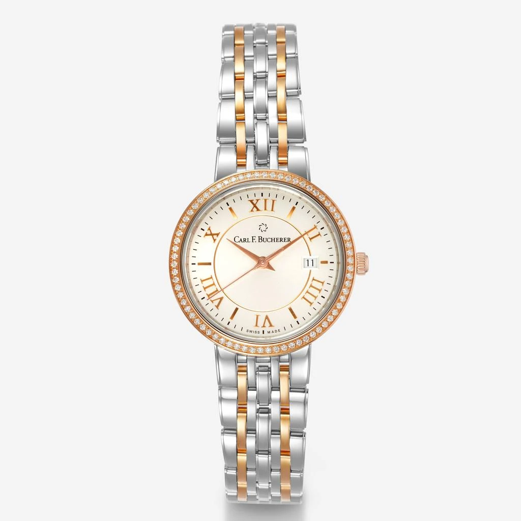 Carl F. Bucherer Carl F. Bucherer Adamavi Diamond 18K Rose Gold & Stainless Steel Date Quartz Women's Watch 00.10315.07.15.31 1