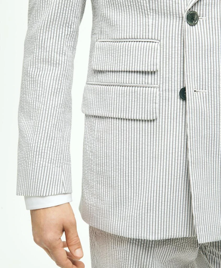 Brooks Brothers Regent Fit Stretch Cotton Seersucker Double-Breasted Suit Jacket 6