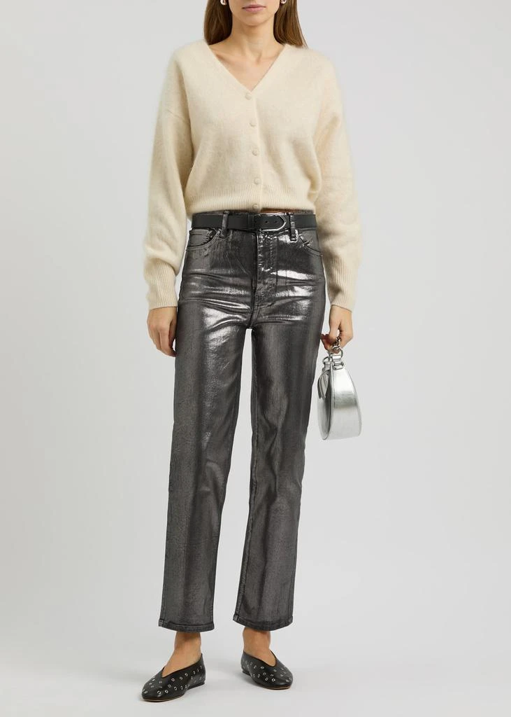 FRAME Le Sleek metallic straight-leg jeans 4