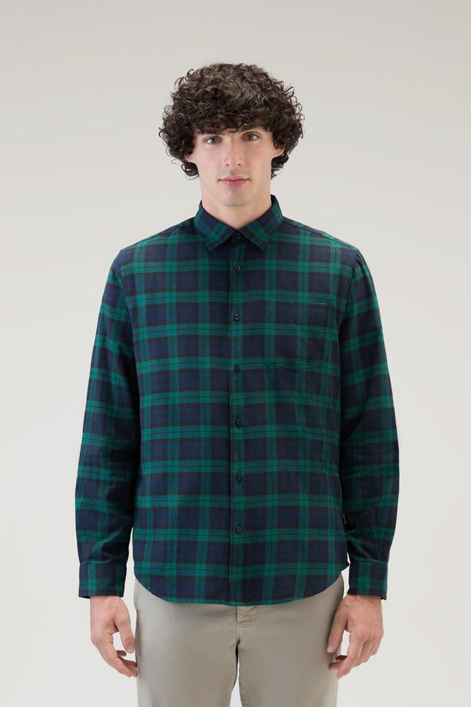 Woolrich Plaid Shirt in Lightweight Flannel - Men - Black