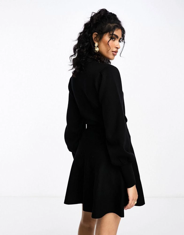 Y.A.S. YAS knitted mini skirt co-ord in black - BLACK 3