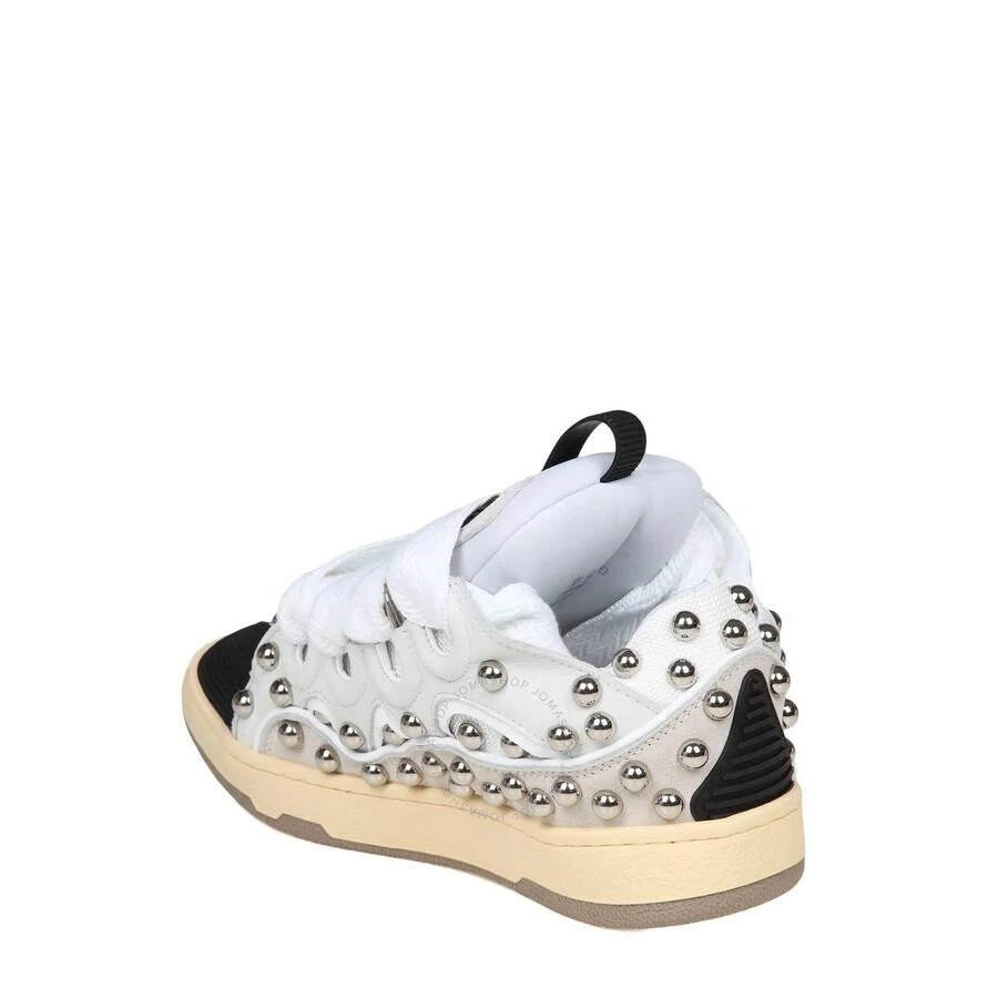 Lanvin Curb Studded Sneakers In White 3