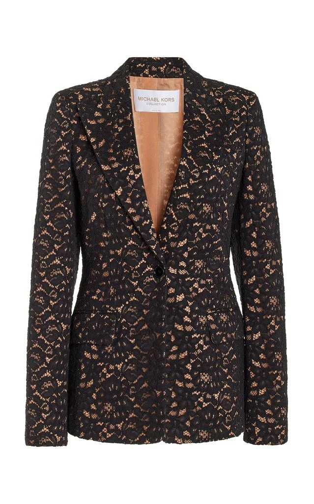 Michael Kors Collection Michael Kors Collection - Georgina Single-Breasted Lace Blazer - Black - US 4 - Moda Operandi 1