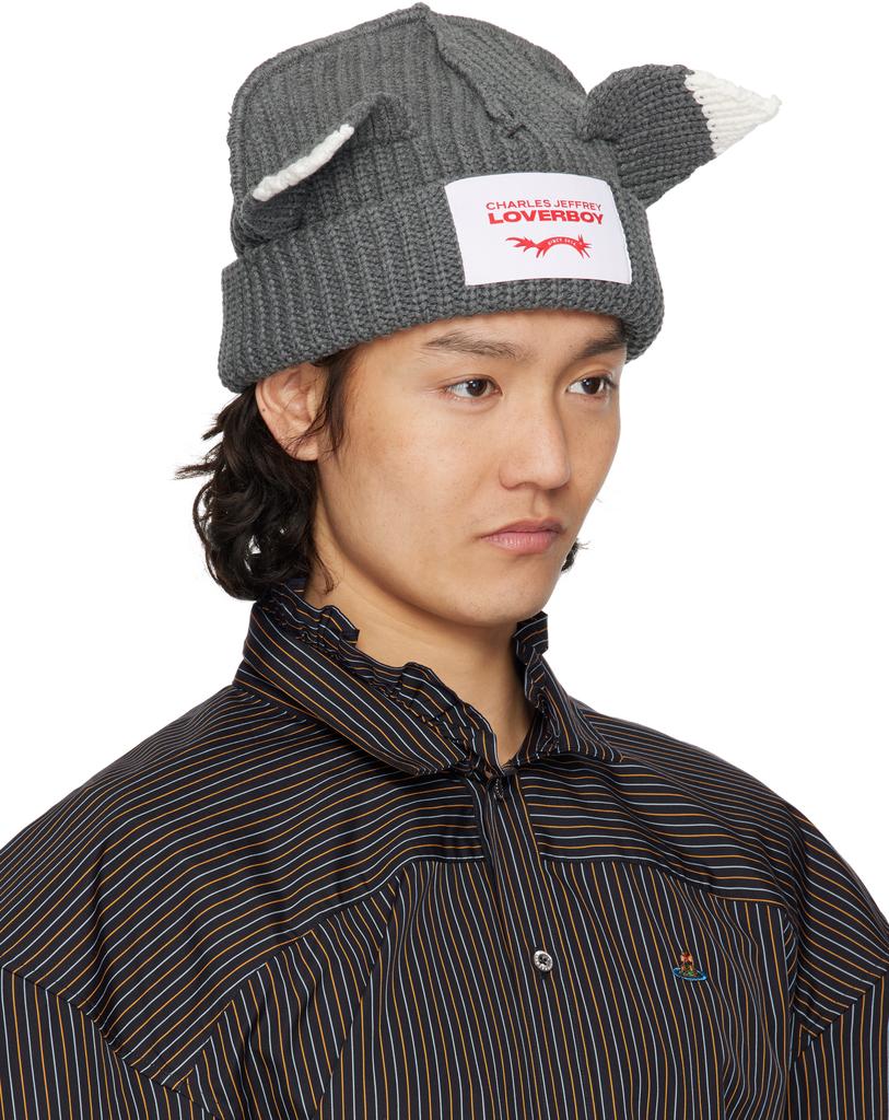 Charles Jeffrey Loverboy Gray Chunky Ears Beanie
